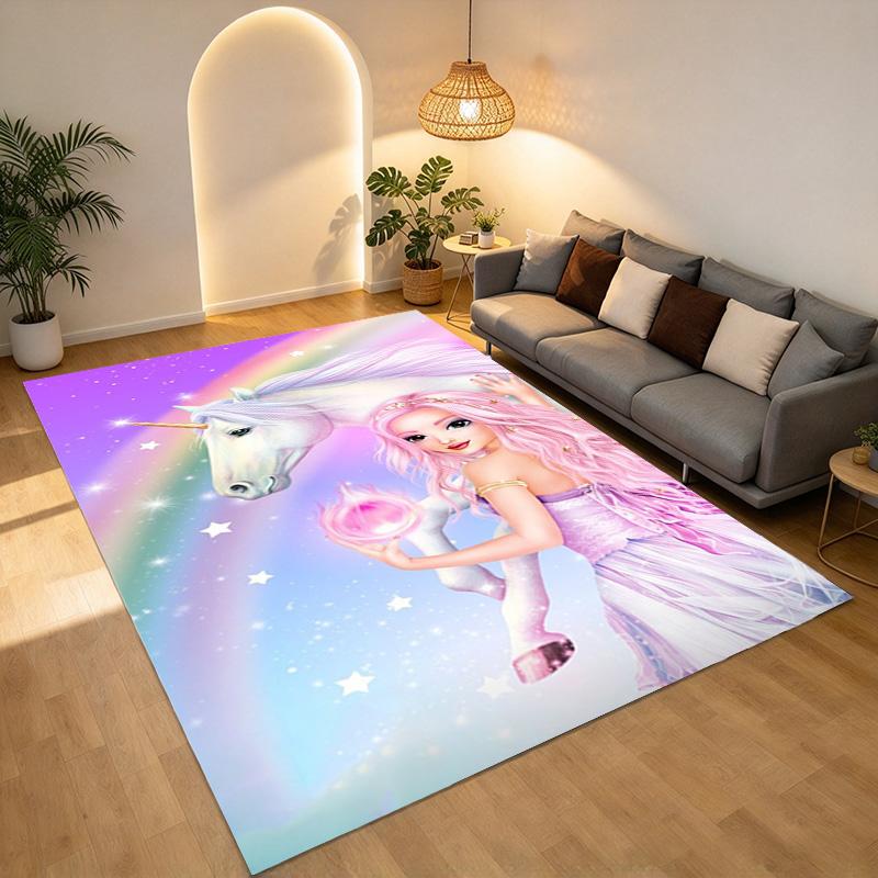 Unicorn Fantasy Living Room Nonslip Area Rug Soft Carpet For Bedroom Game Playroom Sofa Office Home Decor Doormat Christmas Gift C9302053