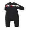 Комбинезон с длинным рукавом с логотипом, сделано в Японии, для мальчиков и девочек, для малышей, для детей, одежда для малышей, 70 см, черный [MIKI HOUSE] для детей 10-1204-491