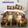 Australian Shepherd dog Pattern Bedding Home Decoration Birthday Gift (1 * duvet cover + 2 * pillowcase, without core)