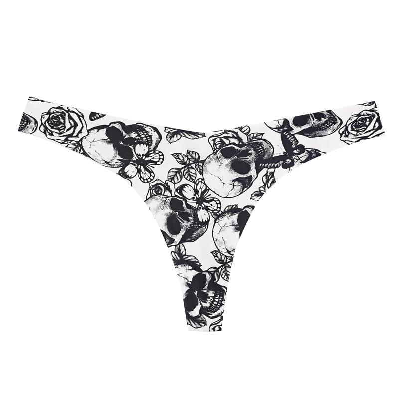 Сексуальные женские трусики без следов с заниженной талией и принтом, нижнее белье, стринги, соблазнительные стринги, дышащее нижнее белье
