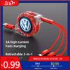 VW GTI GOLF 2026 Горячий для VW VOLKSWAGEN 3 в 1 Micro USB Type C Зарядный кабель Мультизарядное устройство для Volkswagen Scirocco Tiguan GTI R