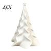 Small Xmas Tree for Office 3D Printed Pleated Christmas Ornament, Wavy Desktop Modern Holiday Sculpture Decoration with Star Topper Home Decor