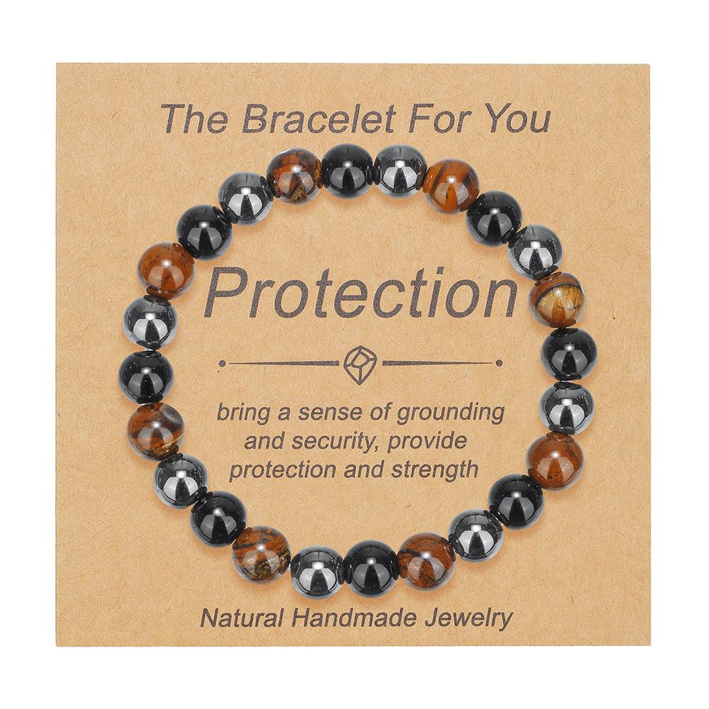 Fashion 8mm natural stone bracelet, tiger's eye stone powder crystal versatile beaded bracelet.