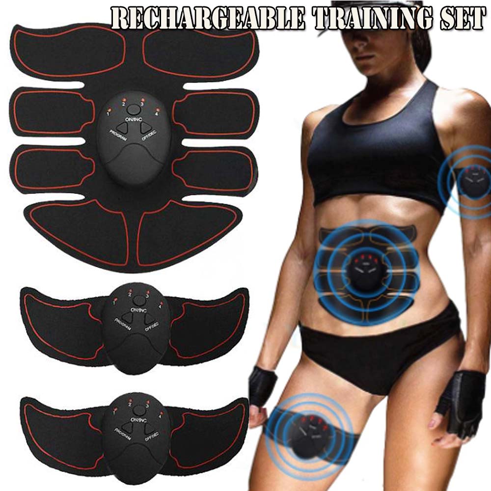 Умная перезаряжаемая наклейка для тренировки мышц EMS, тренажер для мышц живота, рук, фитнеса, тренажерного зала