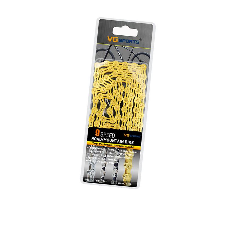 9 Speed Bicycle Chain Bike Chain Half Hollow 116L Silver Golden Purple Mountain MTB Road Bike Chains