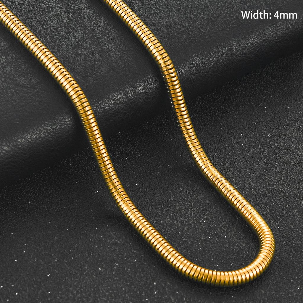 1/1.5/2.4/4mm Basic Stainless Steel Round Snake Chain Necklace Gold Plated Choker on Neck Clavicle Jewelry Accessories