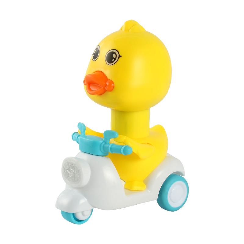 Pull-Back Inertia Car: Children's Duck Motorcycle Toy