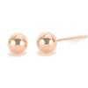 K10PG Pink Gold Round Ball Earrings 4mm Ball Earrings 10K Gold 1 Pair for Both Ears Made In Japan Yokomountain (silicon Back)