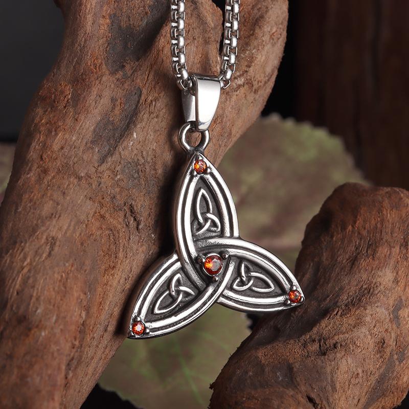 Кулон из нержавеющей стали с кельтским троицей, ожерелье с колдовским узлом для мужчин и женщин, амулет с кельтским узлом на удачу, ювелирные изделия