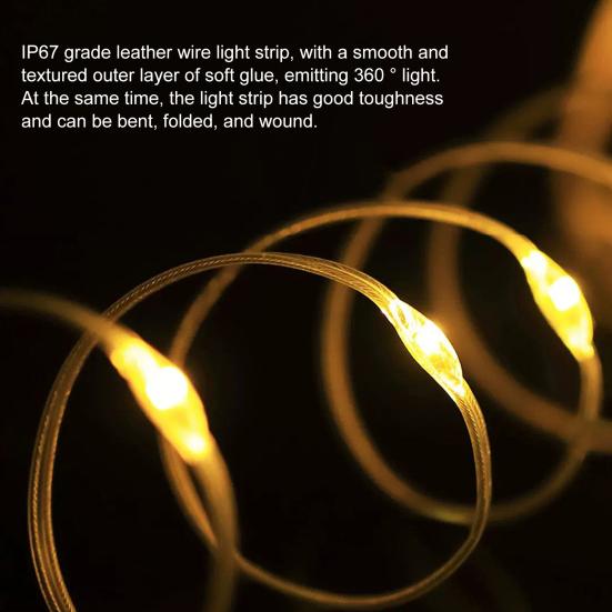 Кемпинговый гирляндный светильник IP67, водонепроницаемый, гибкий, с несколькими режимами освещения, перезаряжаемая палатка, сказочный гирляндный светильник, уличный декор