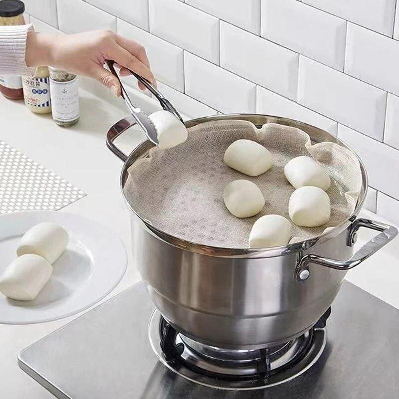 5 шт. 28 см чистая хлопковая ткань для пароварки бытовая ткань для ящика пропаренный рис и булочки коврик круглый хлопковая марля кухонный пароварка