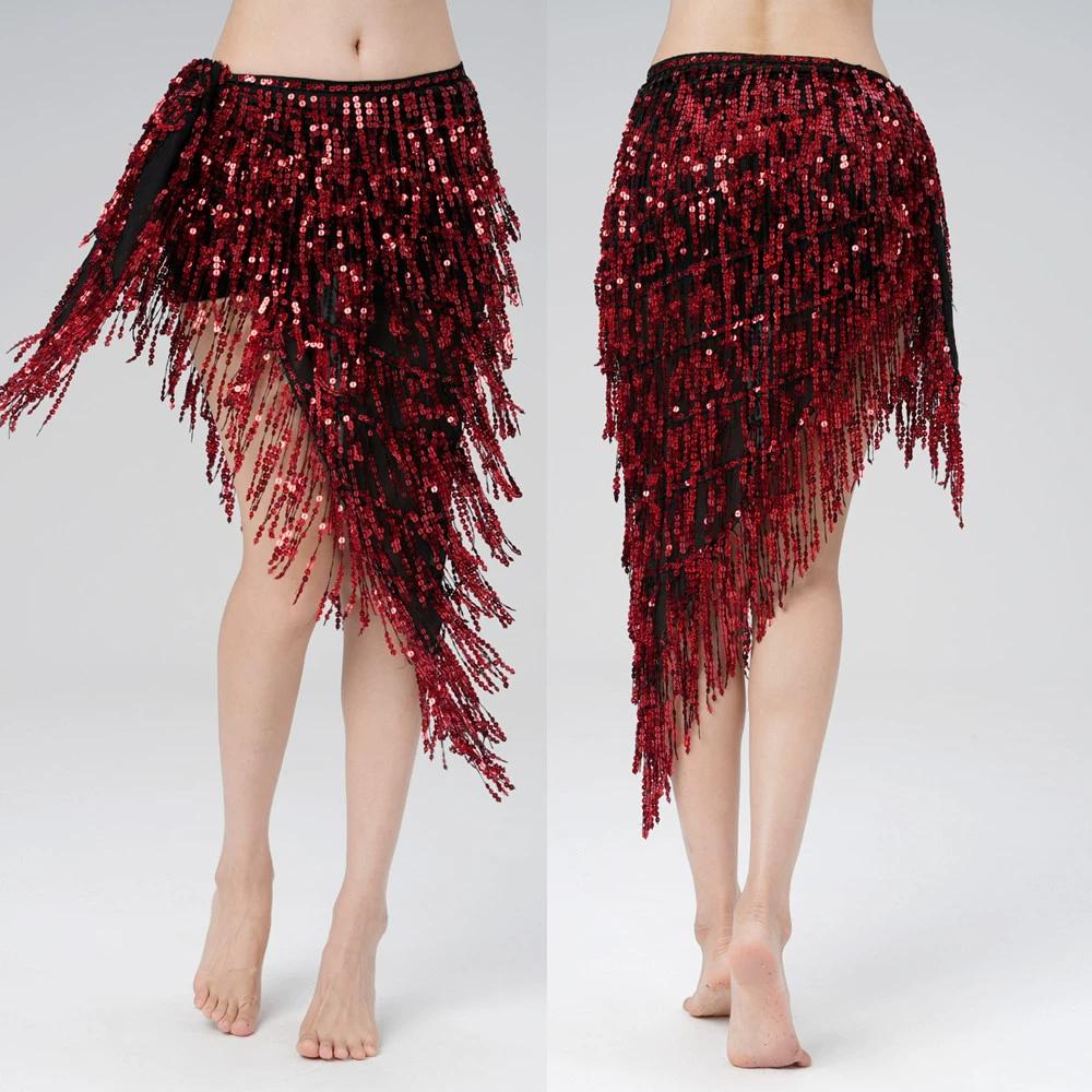 Наряд для практики танца живота, цепочка на талию, шарф на бедра, юбка-пачка, пайетки, кисточки, Ximi Heavy Industry, вдохновляющий наряд для выступлений, шарф на талию