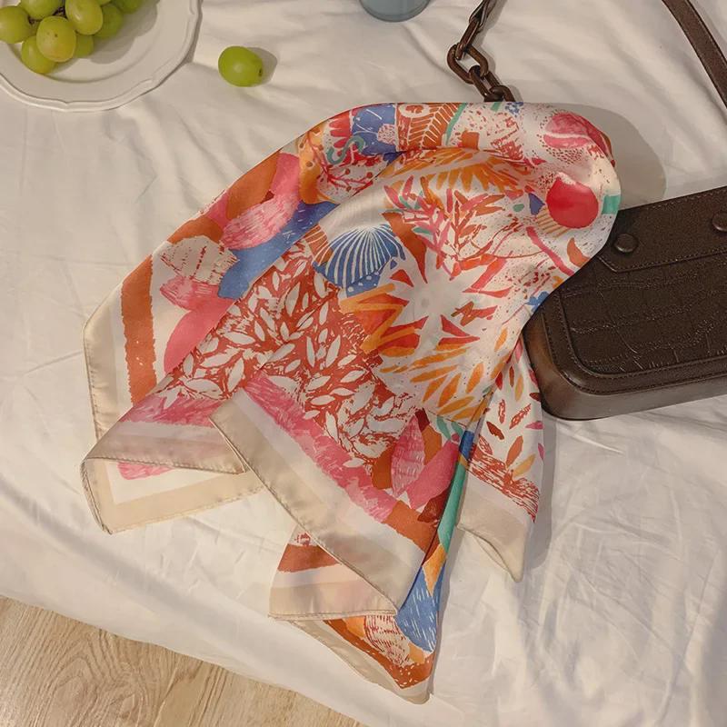 "Trendy 2023 Retro French Scarf Headband for Women - Large Square Hair Tie"