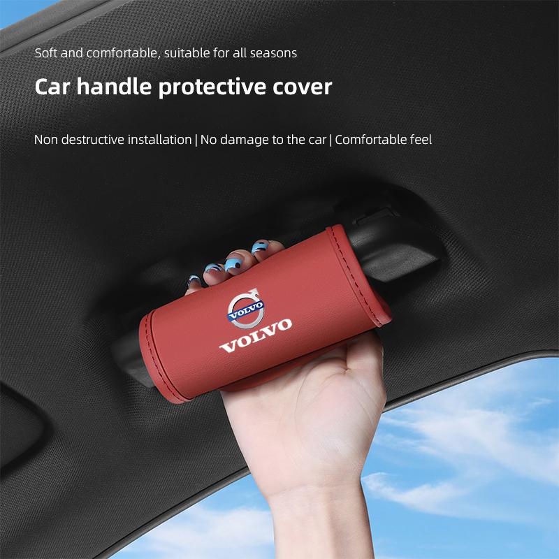 Car Interior Nappa Leather Handle Cover Handgrip Protect Gloves For Volvo Xc60 Xc90 V40 V60 S60 V50 V90 S80 C40 XC40 V70 XC70