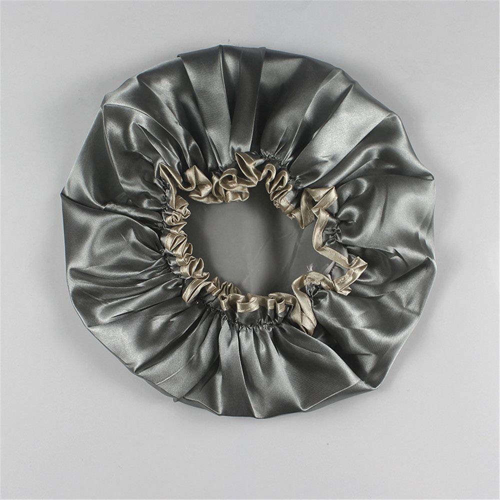 Home Double-layer Waterproof Elastic Shower Cap Sleep Cap Bath Hat Head Hair Cover