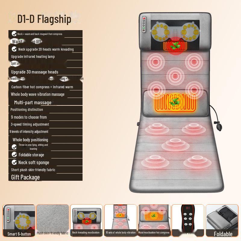 Массажная подушка с подогревом всего тела и воздушной подушкой для плеч, шеи и талии