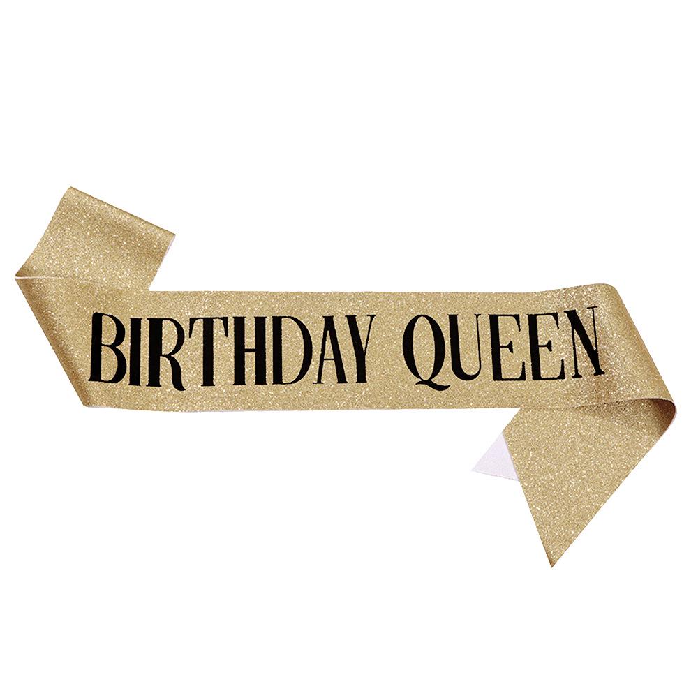Европейская и американская мода Блестящая лента на день рождения - Лента Королева/Девушка на день рождения