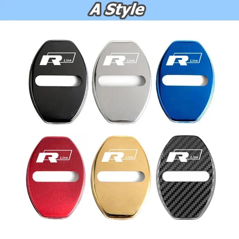 WGLRK1 4Pcs for Volkswagen VW Rline Jetta Santana Golf Polo Lavida Tiguan T-Cross Passat Bora Car Door Lock Cover Protect Buckle Case