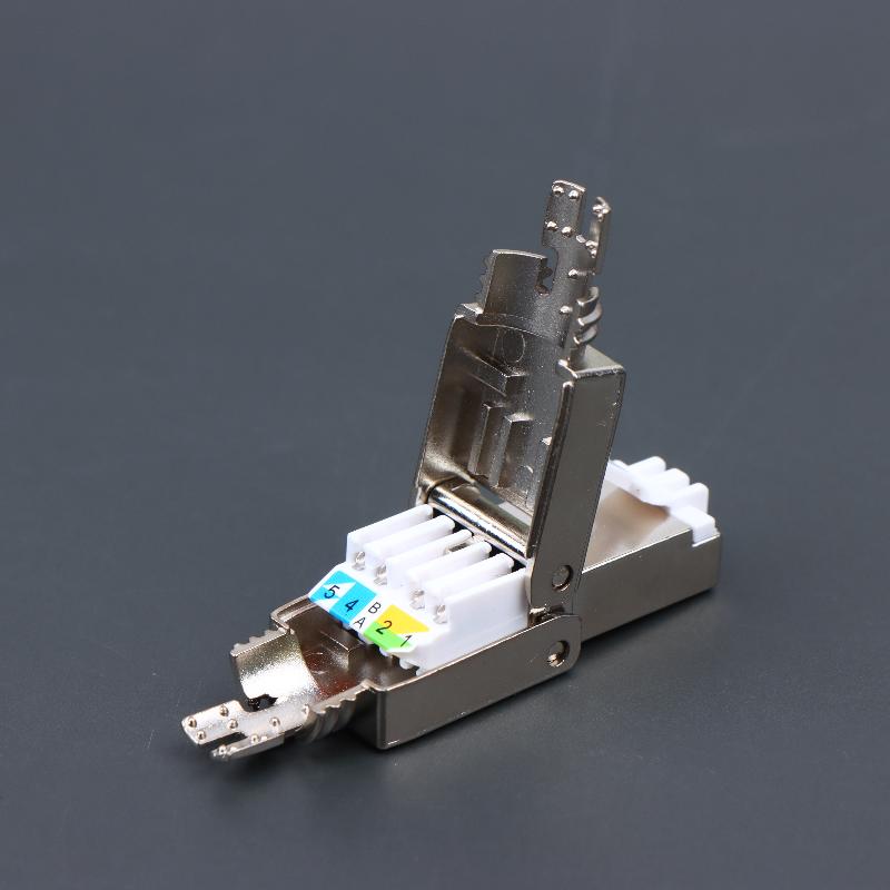1 шт. Инструмент для разъемов Cat7 Cat6A Cat8 RJ45 Безвинтовой Цинк-сплав Экранированные Ethernet-терминаторы