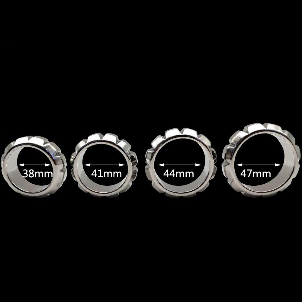 Men's Metal Penis Exerciser Stainless Steel Chastity Lock Rings Adult Sex Toys Cock Ring Sexy Torture Slave