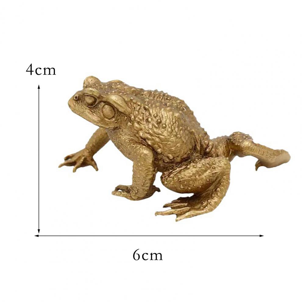 6cm Brass Toad Figurine Brass Lucky Animal Frog Figure Model Statue Sculpture Toy Desktop Feng Shui Decoration Ornament Festival