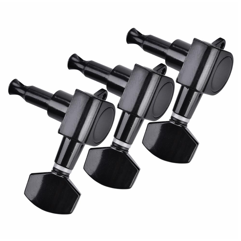 6 Pieces Black Machine Heads 3L3R Configuration String Tuning Pegs Guitar Tuning Pegs For Guitar