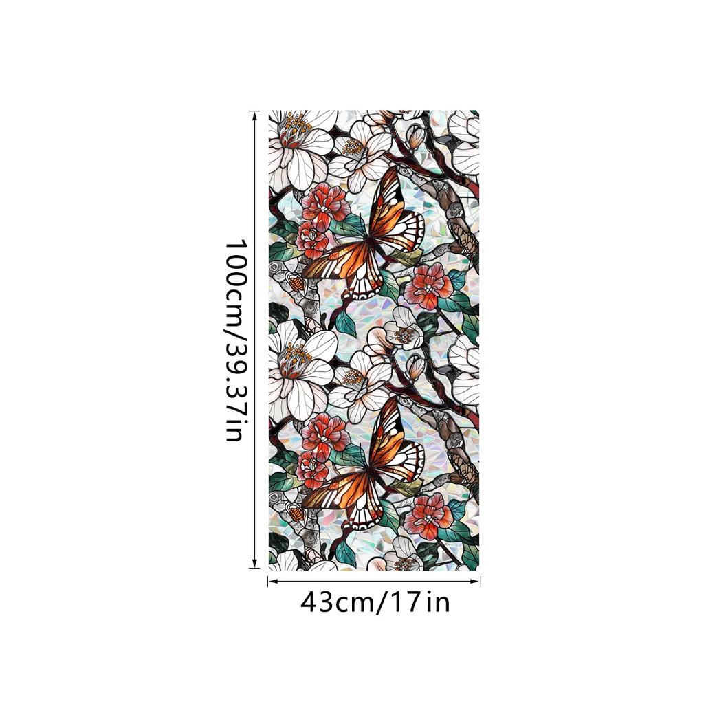 PVC Flower Window Electrostatic Stickers Privacy Protection Static Cling Decoration Reusable Glass Decals for Home Bathroom