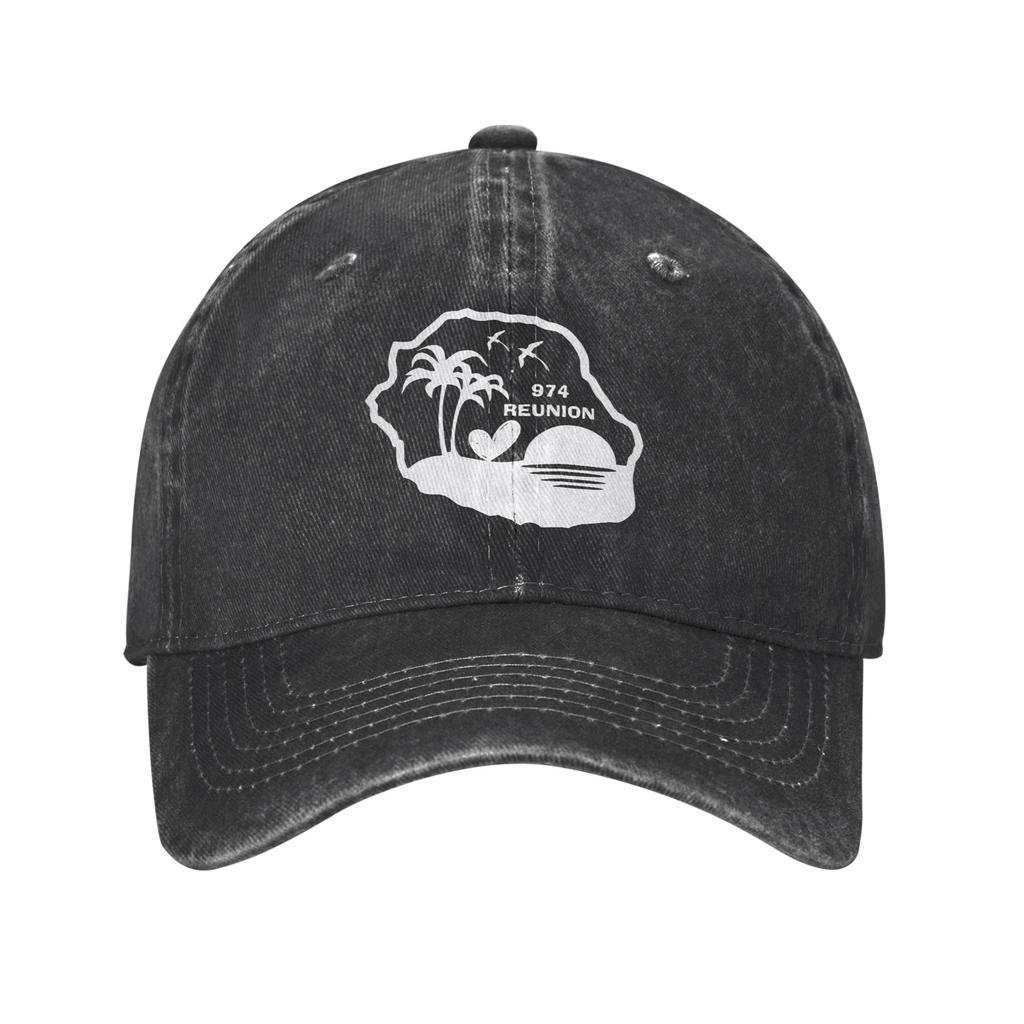 974 Reunion Island Denim Fabric Cap Casual Baseball Caps Adjustable Hat Summer Unisex Baseball Hats