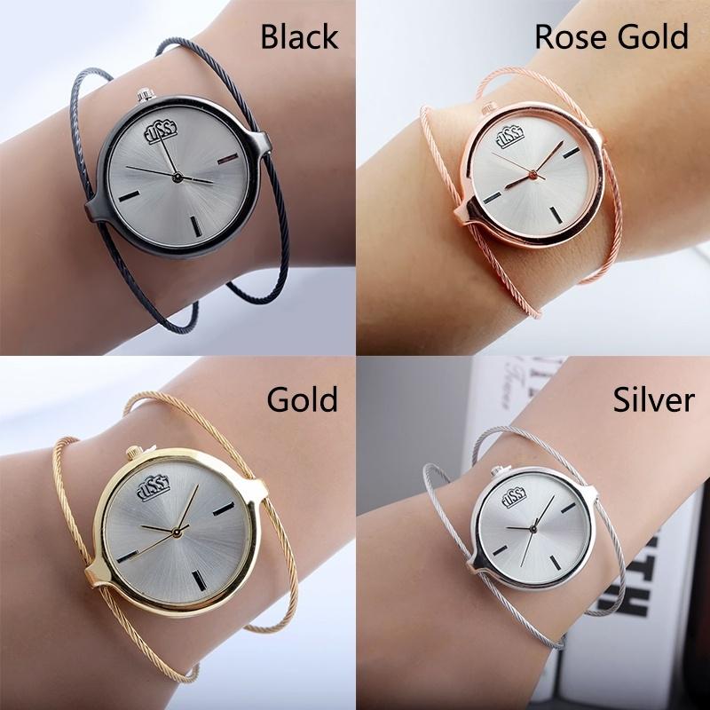 Women Metal Watches Simple Steel Wire Watch Bands Vintage Round Quartz Wrist Clock Charm Outdoor