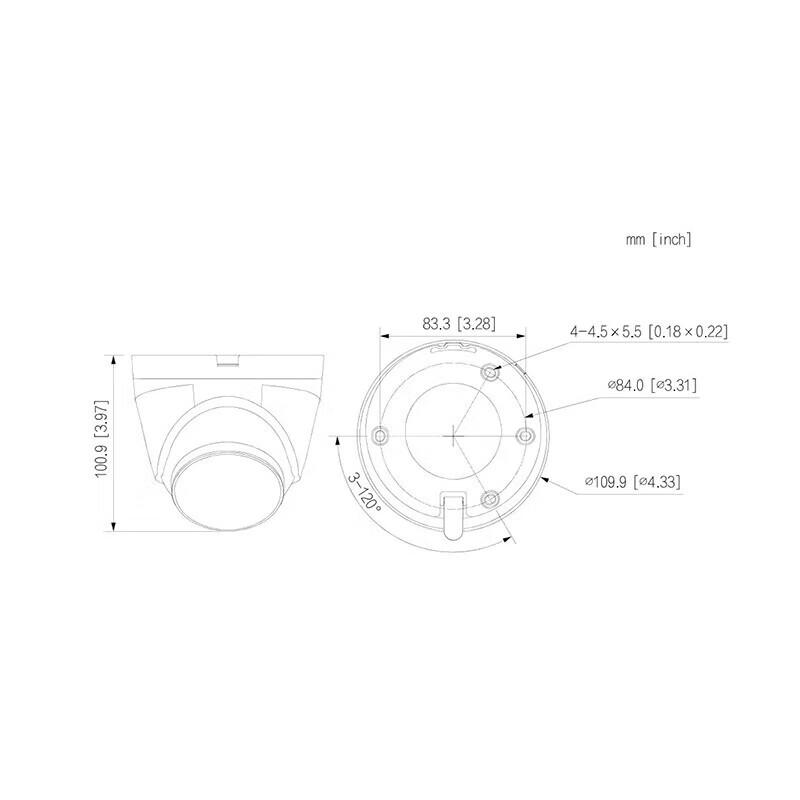 Dahua DH-IPC-HDW1230V-A 2MP POE IR Dome IP Camera CN plug (adapter included)