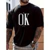 Европейские размеры OK Мужская креативная футболка с графическим принтом, Повседневная футболка с коротким рукавом и круглым вырезом, Мужская одежда для лета на открытом воздухе