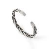 Geometric Vintage Woven Silver Color Men Simple Bangles Opening Bracelets Fashion Jewelry Twisted