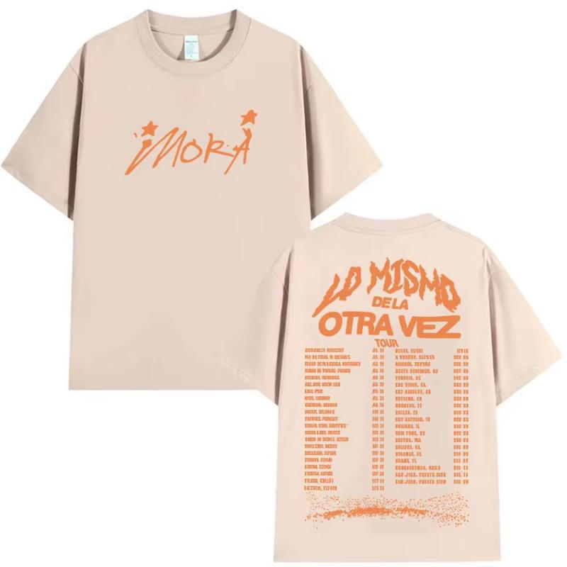 Singer Mora Lo Mismo De La Otra Vez Tour 2026 New Album T Shirts Men Women Summer ONeck High Quality Cotton TShirts Streetwear
