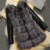 Winter Fashion Women's Jacket Faux Fur Coat Slim Leather Jacket Long Sleeve Warm Jacket
