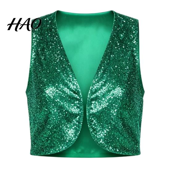 Birthday Party Performance Gear Shiny Sequin Vest for Kids Adults, Sparkling Disco Vest, Gold Sleeveless Costume Halloween Christmas And Stage