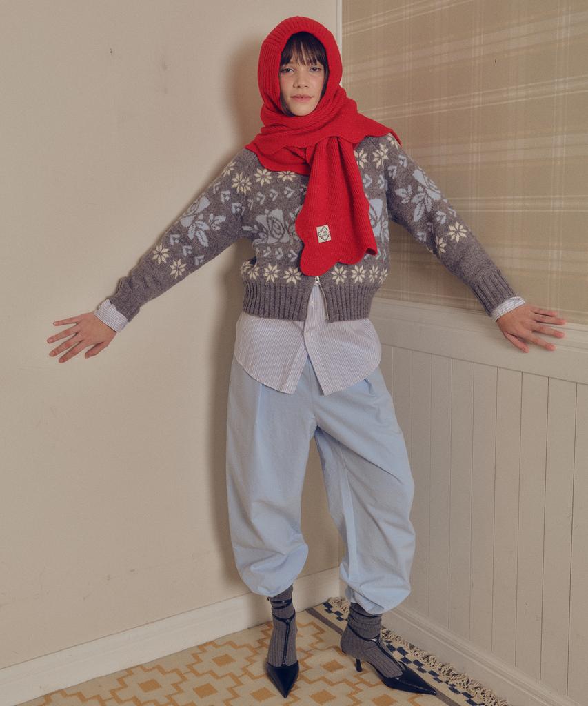MELLY&ROSE Rose Cowitchan Zip-Up Knit Blouson (310252)_Gray
