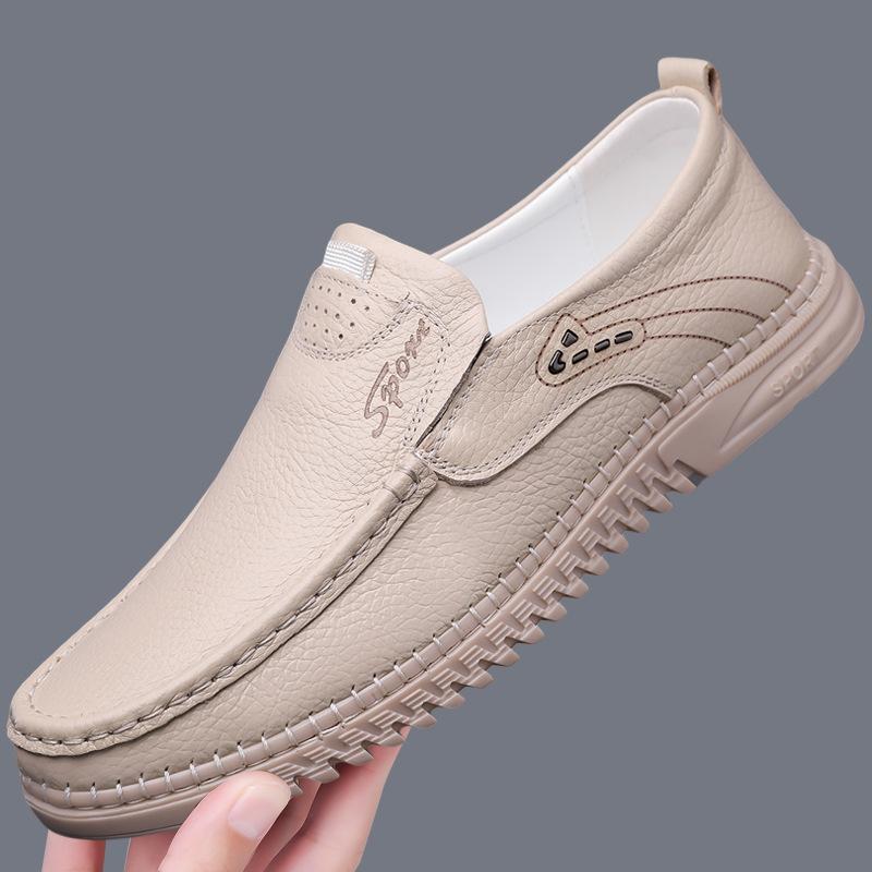 Fashion Men's Walking Shoes Genuine Leather Outdoor Driving Shoes Light Antiskid Casual Leather Oxford Shoes Business Loafers