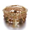Colorful Glass Bracelets Set Electroplated Crystal Beaded Bracelet Glass Jewelry  Bohemian Style