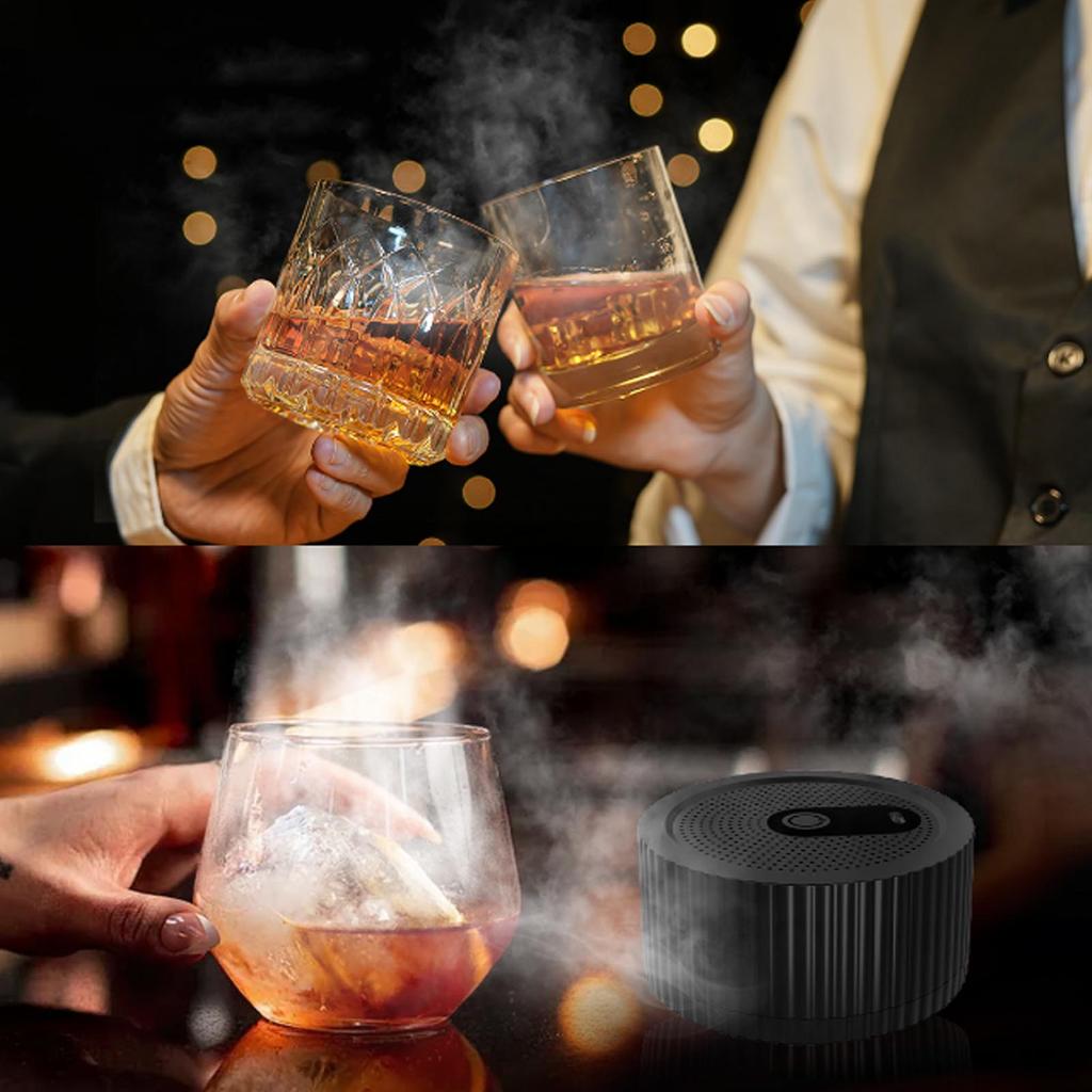 Электрический набор для копчения виски, перезаряжаемая коптильня для коктейлей с 6 коробками древесной щепы для домашнего бара