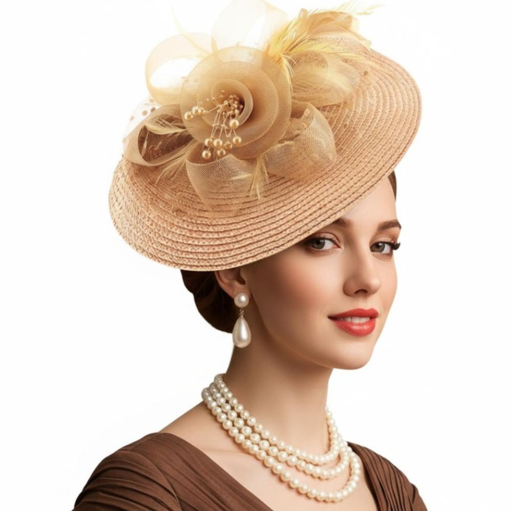Elegant Vintage Fascinator Hat Sweet Masquerade Hair Band Party Bride Headdress Wedding