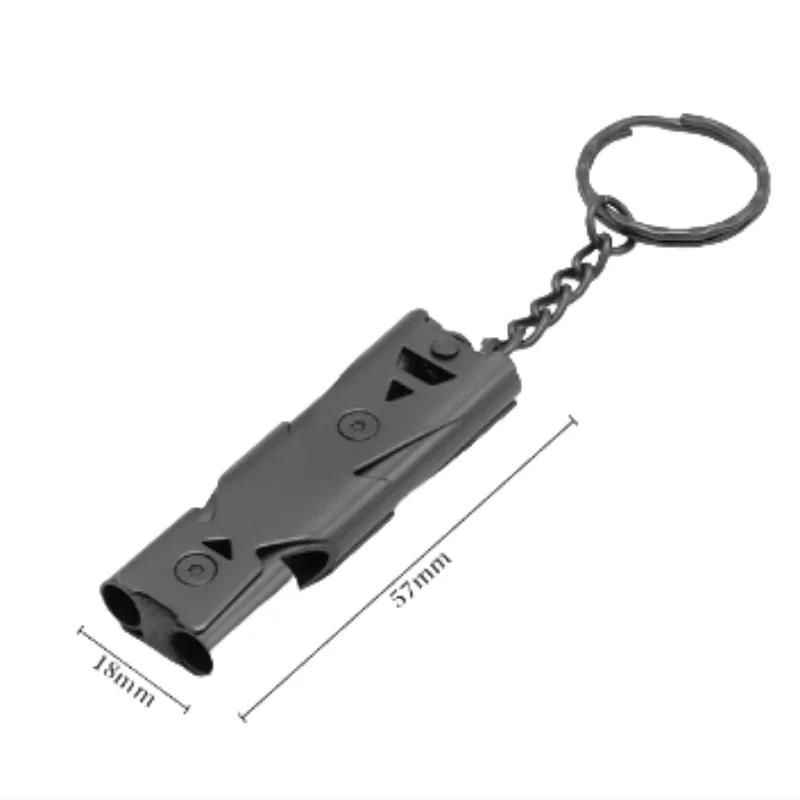 Double Pipe Whistle Pendant Keychain High Decibel Portable Outdoor Survival Emergency Camping Tool Multifunction Whistle 1PC
