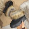 Fashion Faux Suede Furry Snow Boots for Women Winter Fashion Round Toe Slip On Ankle Boots Woman Anti Slip Platform Warm Booties Mujer