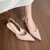 Pointed Toe Shallow Mouth One Strap Stiletto Sandals Spring New Women's Non-slip Baotou High Heels
