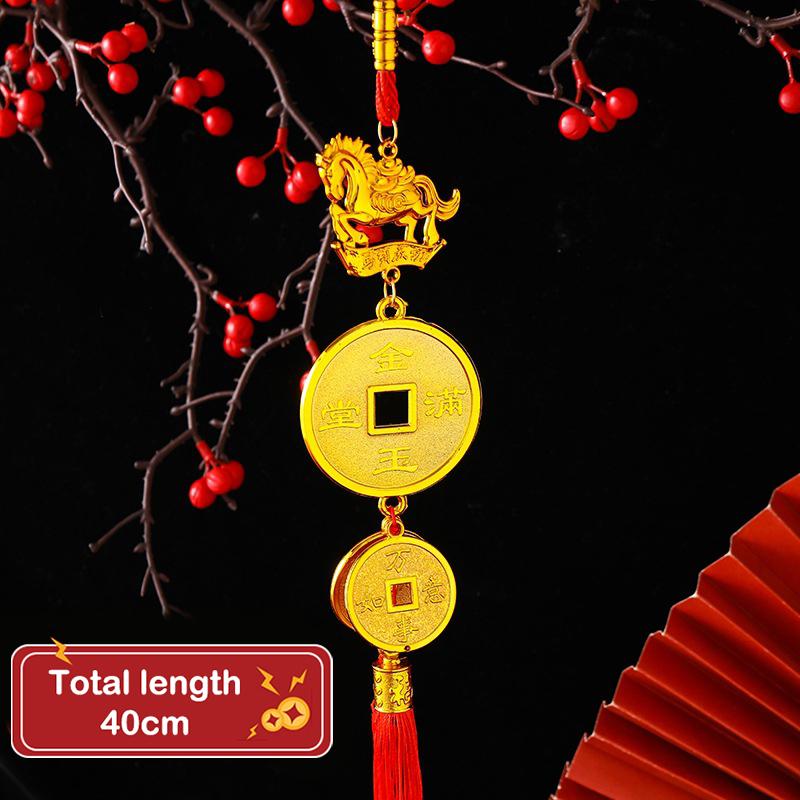 2026 Year Of The Horse Wall Hanging Car Ornament Chinese  Year Red Gold Pendant Lucky Decoration Housewarming Gifts