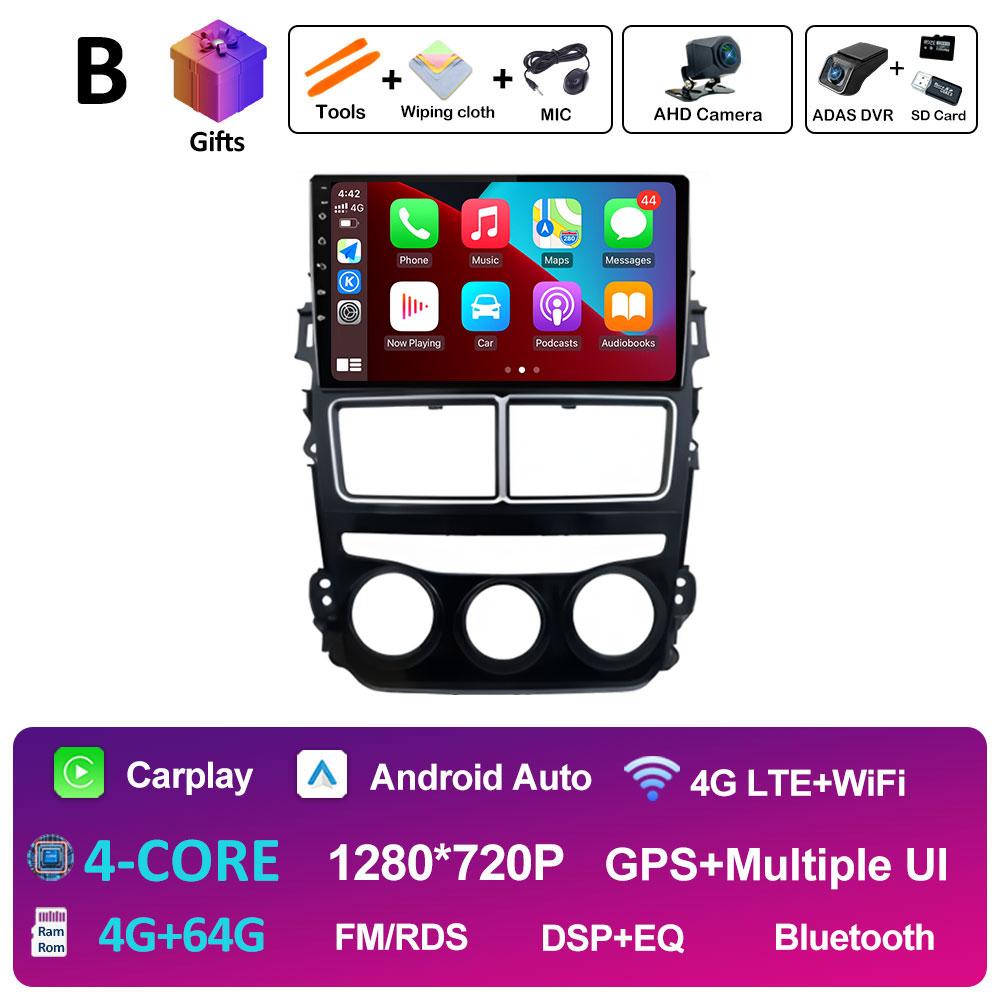 Беспроводной CarPlay Smart System для Toyota Vios Yaris 2018 2019 2020 Android Auto GPS Навигация QLED IPS Экран WIFI Авто Инструменты