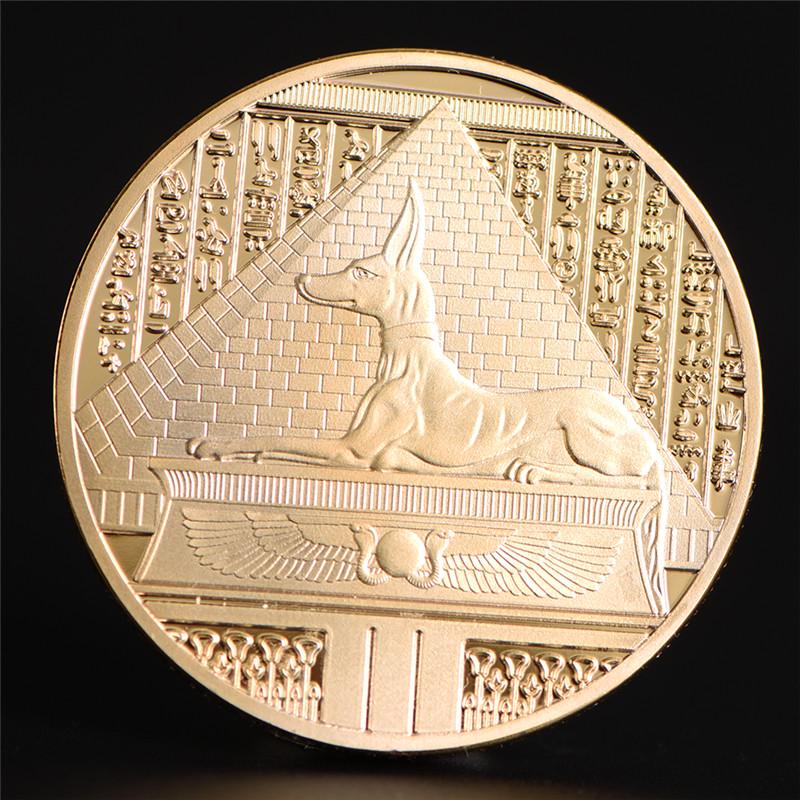 Egypt Gold Plated 40Mm Pyramid Commemorative Coin Tourism Gift Collection