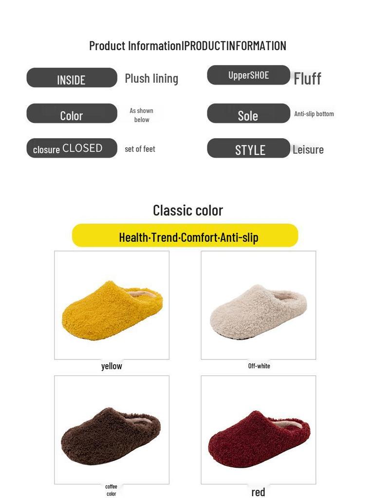 Зима 2025 Уличные Женские Плюшевые Меховые Шлепанцы Корейского Стиля с Закрытым Носком