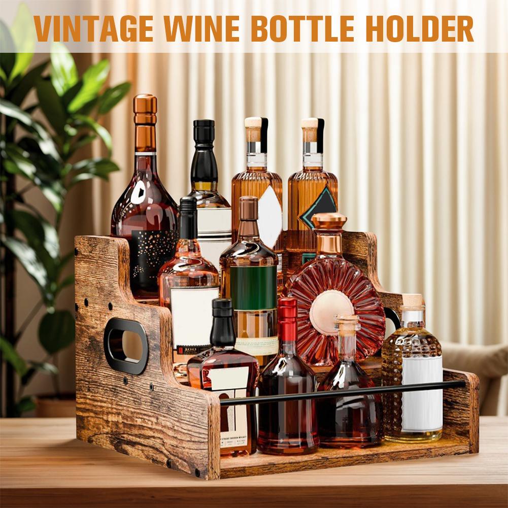 Деревянная полка-дисплей для бутылок ликера, 3-ступенчатая стойка-органайзер для кофейного сиропа, большой вместимости, органайзер для кофейной станции для виски, спиртных напитков