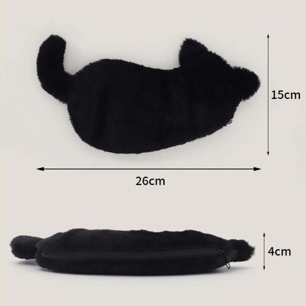 Soft Fluffy Pencil Case Cute Animal Stationery Bag Lovely Cat Plush Pencil Bag Student