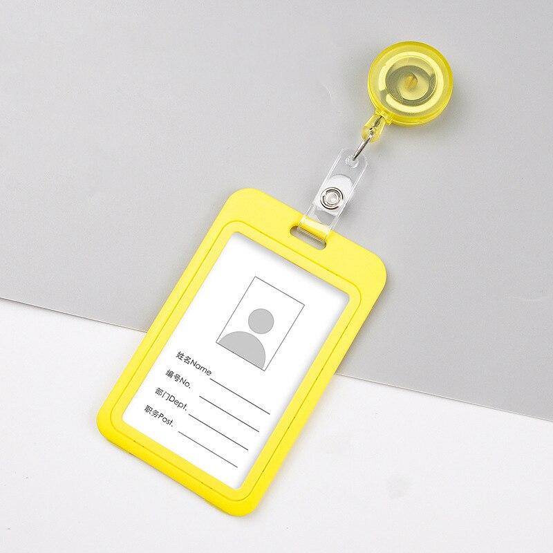 1PCS Plastic Card Cover Bags Women Men Student Bus Card Retractable Pull Badge Holder Business Credit Cards Bank ID Card Case